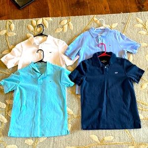 Set of 4 Vineyard Vines Boys Short Sleeve Collared Shirts Size M